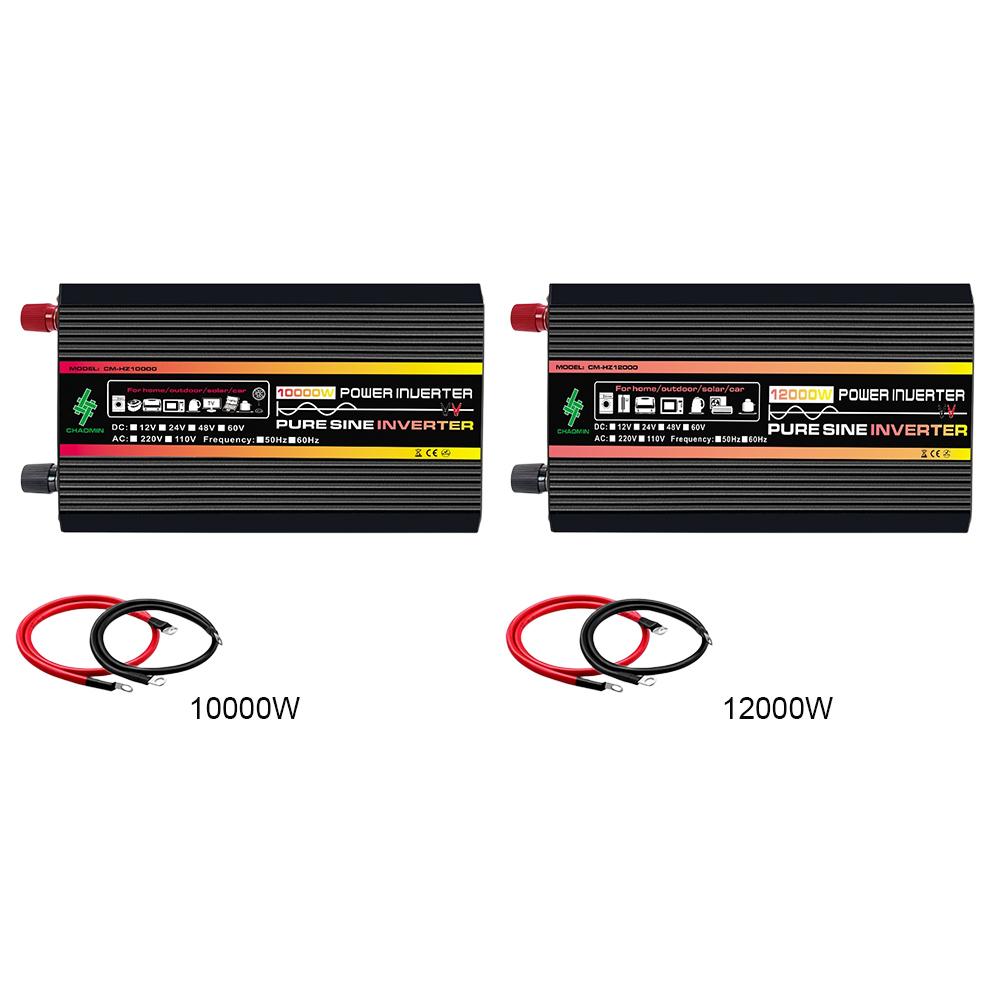 10000W/12000W Car Inverter Pure Sine Wave Power Converter DC 12V To AC 220V Intelligent Power Inverter for Electrical Appliance