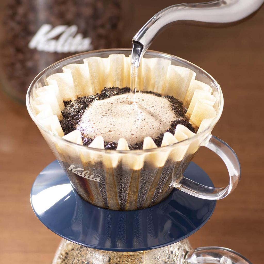 Kalita Coffee Dripper Wave Series for People Glass Dripper Made of Glass Smoky Blue Drip Equipment For 2 People 4 People 2 Cups 4 Cups Stylish Camping