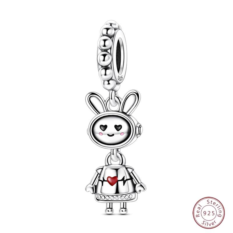 

Милый механический кролик медный кулон с бусинами 3 мм DIY для вечеринки, Рождества, изысканное изготовление ювелирных изделий, подарок