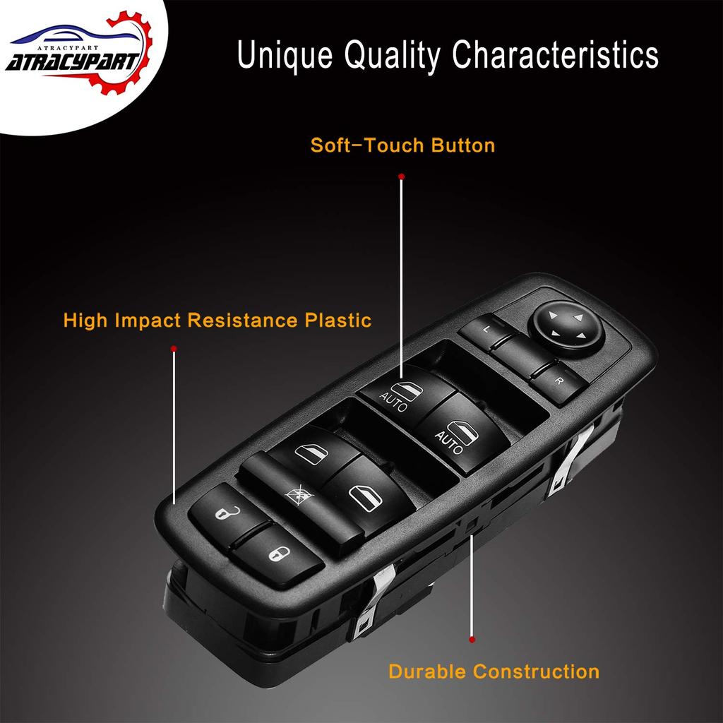 Master Power Window Switch | 3 PINS + 9 PINS Check Required | Replacement for 2012 – 2017 Dodge Ram, Grand Caravan, Chrysler Town & Country |