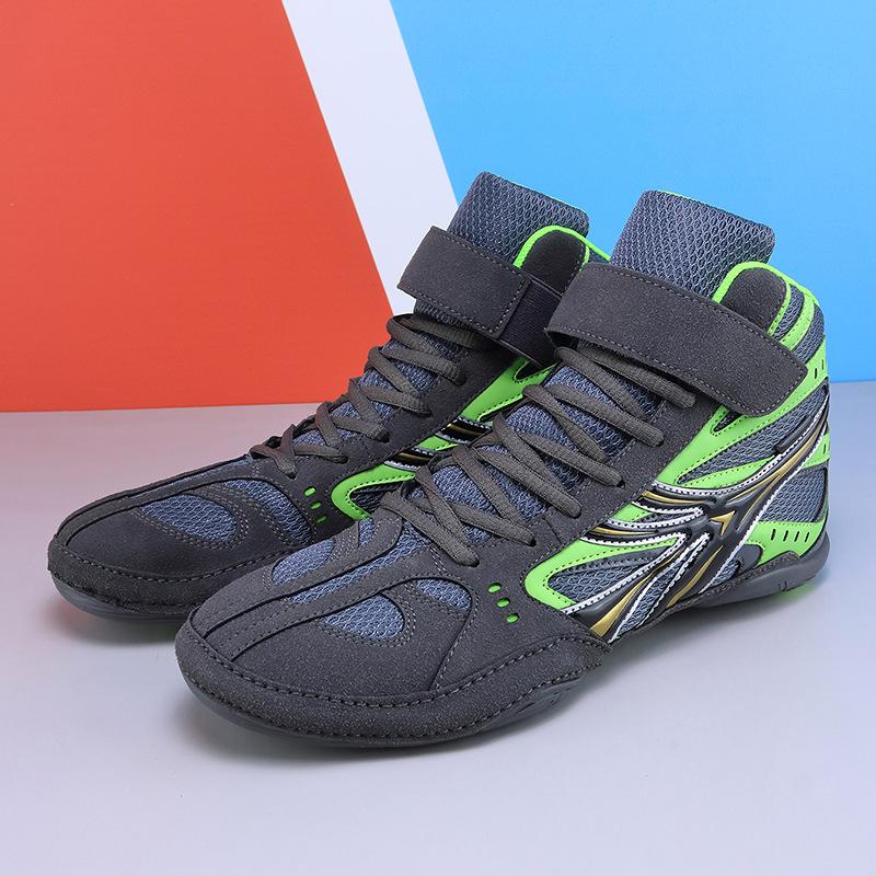 New high-top boxing shoes, men's and women's sanda free fighting, fighting training shoes, non-slip and wear-resistant wrestling shoes