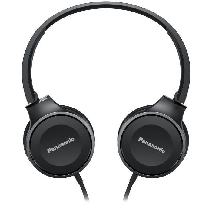 Panasonic RP-HF100ME-K Casque Stéréo, HP 30mm Neodyme, Pliable, Coussinets Souples, Noir