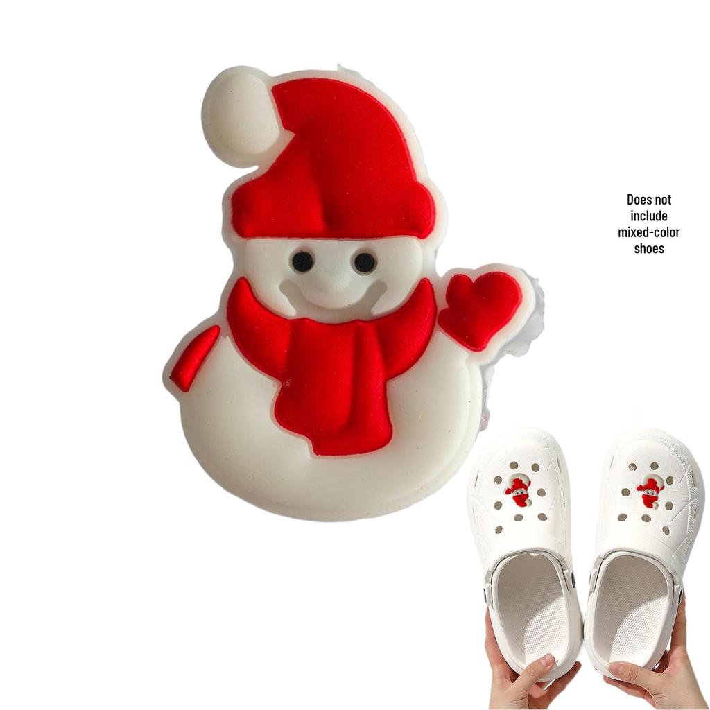 Detachable Christmas Shoe Buckle: PVC Flower Decoration for Hole Shoes