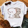 Peach And Goma Mochi Cat Animal Print Tshirt Femme Harajuku Shirt Streetwear Women Short Sleeve Gifts Tshirt Women Clothing