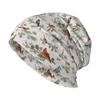 Bird Print Pattern Knitted Hat Casual Hanging Woolen Hat Chemotherapy Patient Headscarf Unisex Knitted Hat