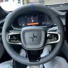 For Volvo Polestar 2 XC40 Sport 2018-2025 Braid Perforated Breathable Black Leather Blue Stitching Car Steering Wheel Cover