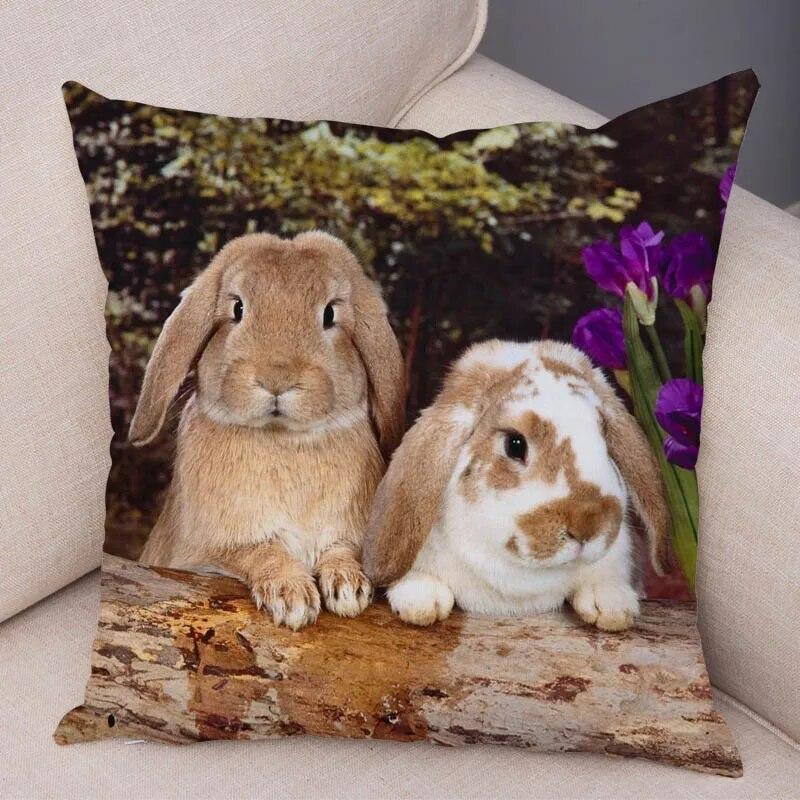 Sofa Car Home Decor Cute Rabbit Cushion Cover Bedroom Living Room Pillowcase Pet Animal Pillowcase