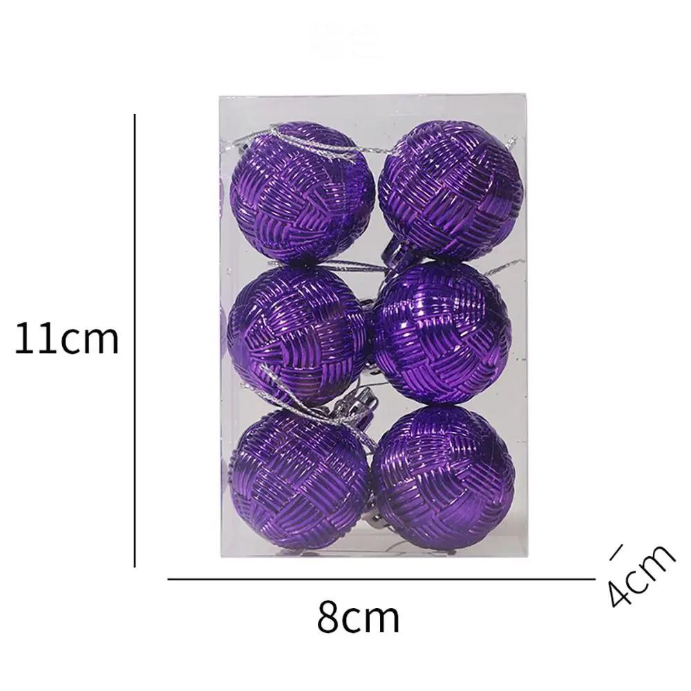 6pcs/Set 4CM Christmas Ball Ornaments Set Plastics Christmas Tree Pendant Decoration Merry Christmas Decoration Accessories