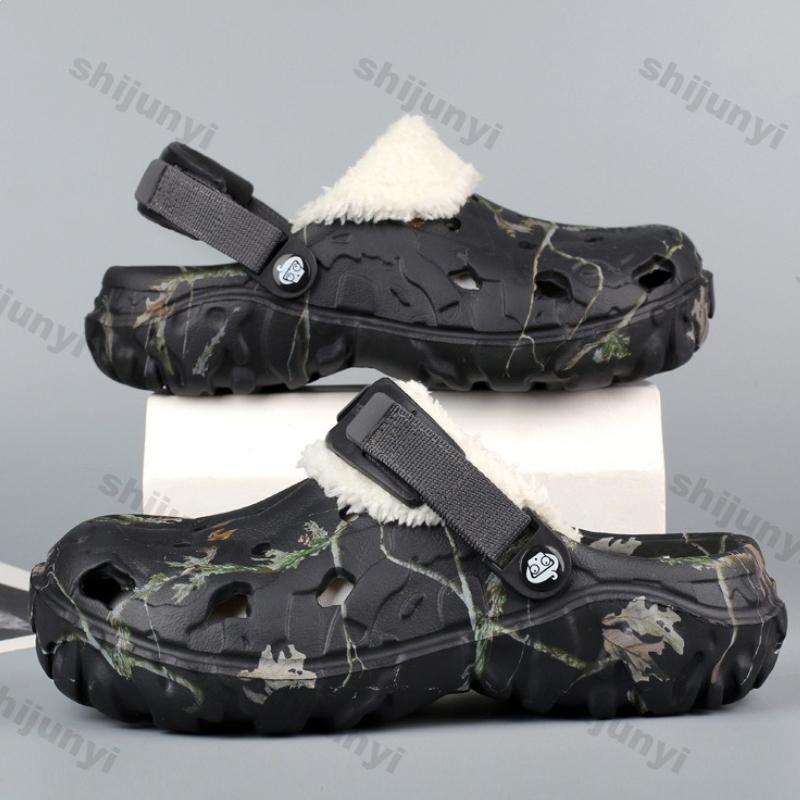 Men Cotton Shoes 2026 Winter New Fashion Plush Thicken Slip on Home Slippers Comfortable Soft Sole Height Increase Casual Shoes
