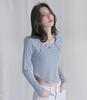 AVANDRESS Square Neck Line Crop Long Sleeve - 6Col