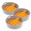 Foldable Silicone Basket for Air Fryer - - Fliynner - 3 Pcs - Removable Handles - Non-stick