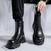 Thick soled men's boots British gentleman style Work and party Black Autumn/Winter Outdoor Hot selling leather shoes