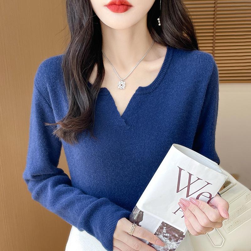 Bottom Shirt Women's Autumn and Winter Inner Knit Skin-friendly Soft Sweater Long Sleeve Top