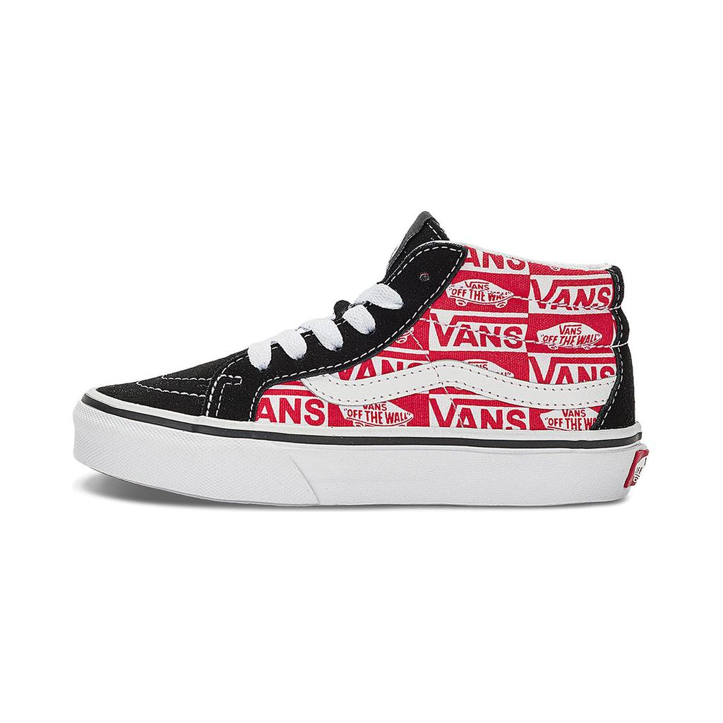 Vans Sk8 - Mid Reissue Comfortable Simple Mid-Top Kids Skate Shoes Kids Sneaker Black Red VN000BVPBRR