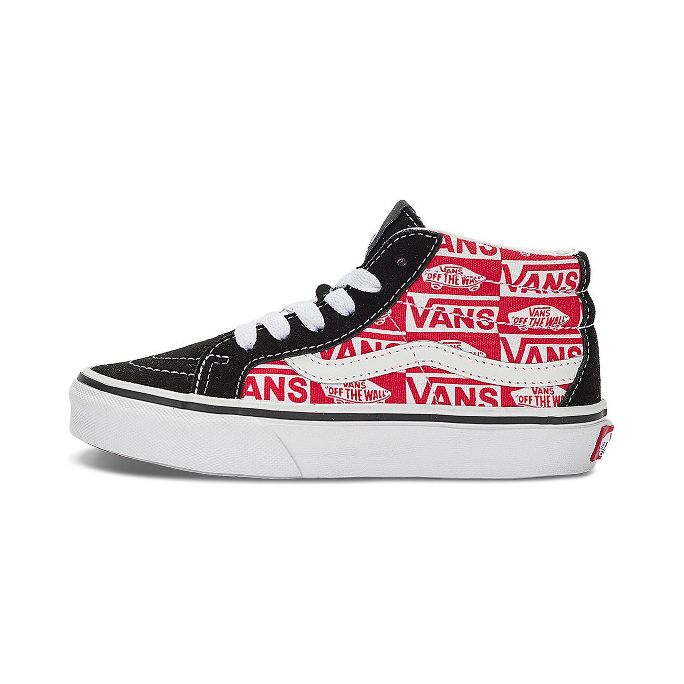 

Vans Sk8 - Mid Reissue Удобные Простые Мид-топ Детские Кеды для Скейтборда Детские Кроссовки Черные Красные VN000BVPBRR 27.5