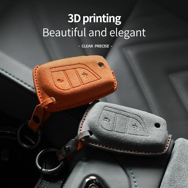 For Toyota Auris Corolla Avensis Verso Yaris Aygo Scion Tc Im Camry Rav 4 2 Buttons Car Key Case Cover Shell Suede Keychain