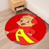 Tapete Redondo Estampado Alvin e os Esquilos Tapete para Cadeira Tapete de Área Tapetes de Entrada, para Cadeira de Escritório Sala de Estar Quarto Cozinha.
