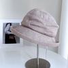 High-end Korean-style Summer Cotton Linen Slouchy Bucket Hat for Women Minimalist Breathable Sun Protection Caps