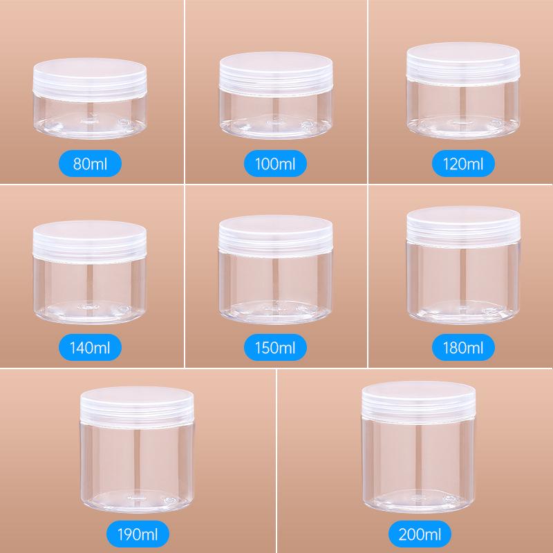 100ml Matte Cream PET Plastic Refill Jar - Transparent Wide Mouth Cosmetic Bottle for Face Cream & Hair Mask