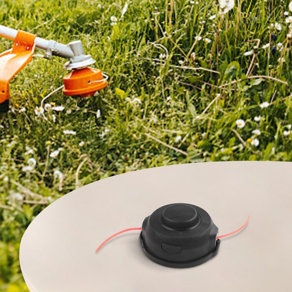 Robuster Trimmerkopf M8 X 1 25 LH mit Tipp- und Fadenvorschub für die Gartenpflege