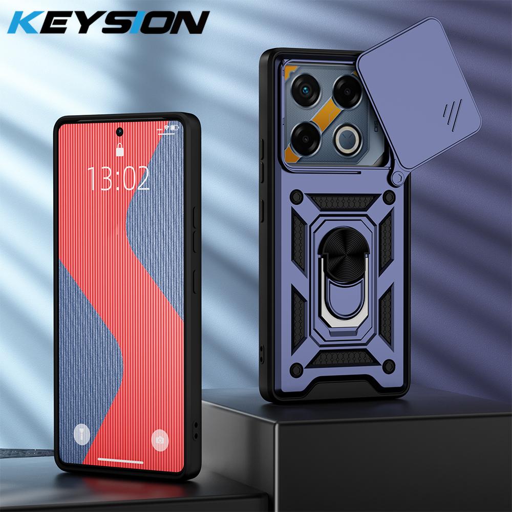 

KEYSION Противоударный бронированный чехол для Infinix GT 20 Pro 5G Сдвижная защита объектива камеры Кольцо-подставка Чехол для телефона для Infinix GT 20 Pro for Infinix GT 20 Pro чёрный
