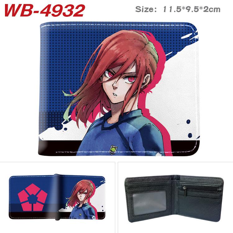 Blue Lock Anime Card Holder Colorful Print Short Wallet Folded Leather Purse 1pcs