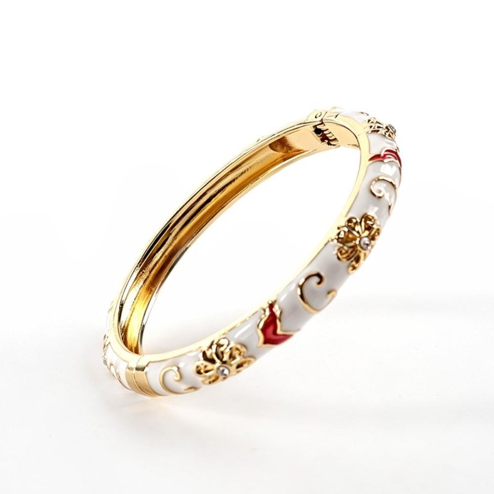 Colorful Vintage Cloisonne Bangle Traditional Women's Hand Bracelet Fashion Flower Bangle Girls