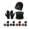 Winter Beanie Hats Scarf Touchscreen Gloves Set for Men Women, Thick Warm Beanie Gloves Neck Set with Knit Fleece Lined