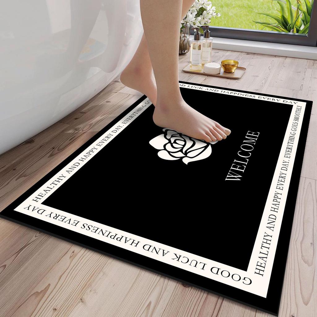 Retro Imitation Cashmere Anti-Slip Door Mat - Dirt-Resistant Carpet for Entrance, Hallway, or Bedroom