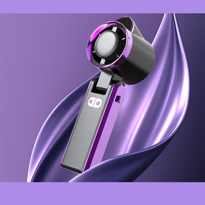 Foldable Portable Neck Hanging Fan with Digital Display and High-Speed Cooling Ice Pack