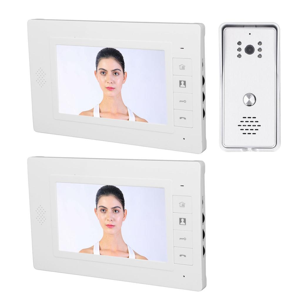 2 Units Video Intercom System 2 Way Talk Night Vision Wide Angle Waterproof Wired Video Doorbell