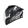 Qike Locomotive Helmet Men and Women Double Lenses Big Tail 3C Motorcycle Riding Winter Cool Personalized Safety Full Helmet