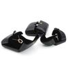 Black Leather Dual-Opening Jewelry Box for Rings, Earrings, Necklaces, and Bracelets