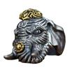 Adjustable Open Ring Men Women Vintage Elephant Motif Geometric Plated Statement