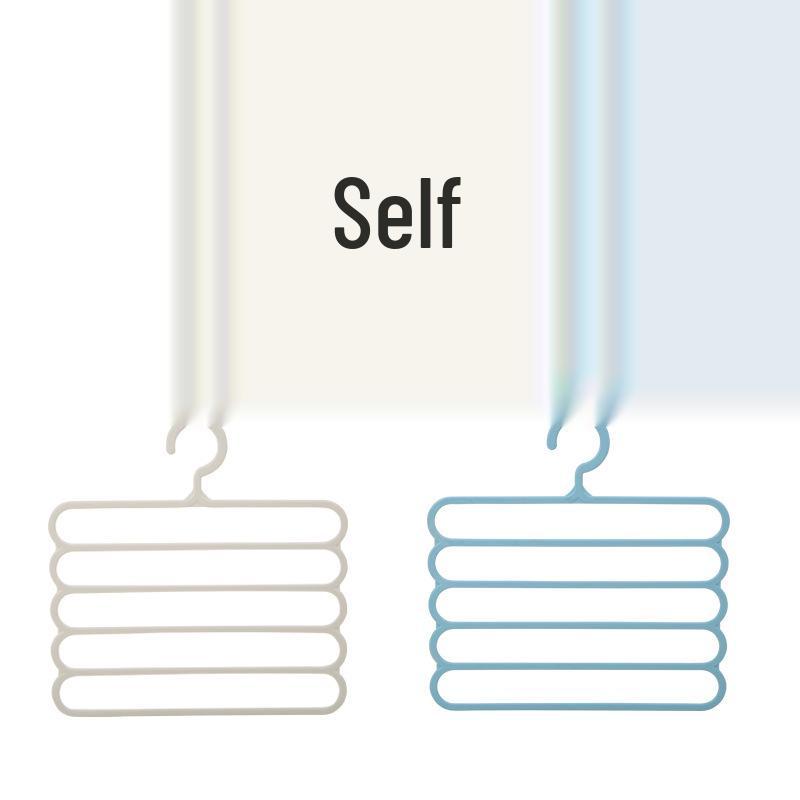 S-Shaped 5-Layer Multifunctional Pants & Scarf Hanger with Clips - No-Trace Storage Solution