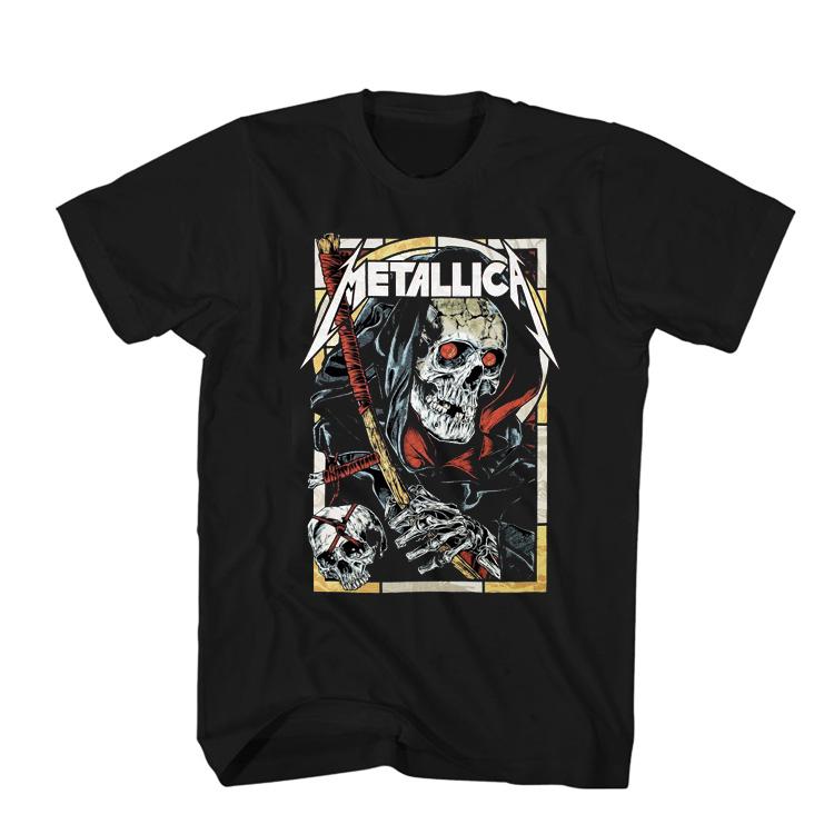 MetallicaT T-Shirt Heavy Metal Neues Album Cover Gothic Dark Rock Baumwolle Oversized Kurzarm Herren und Damen Streetwear Kleidung