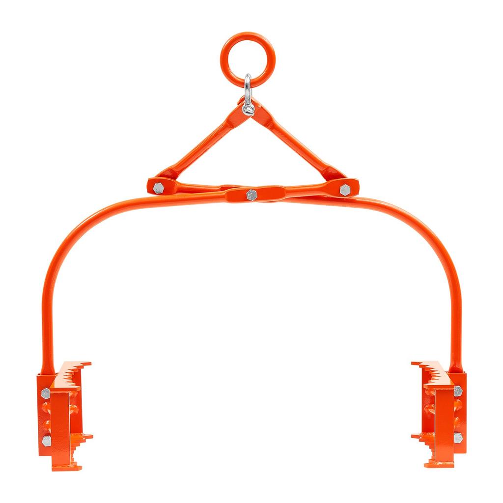 VEVOR 24in Stone Lifting Tongs, 2-Claw Rock Tongs, Heavy Duty Steel Log Tongs, 1100LBS Lifting Capacity, Swivel Log Grapple, Serrated Claw Design