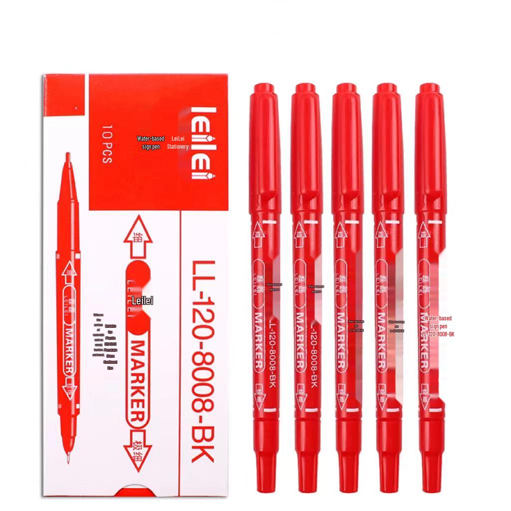 **Çift Uçlu Küçük Çocuk Çizim Kalemi - Siyah/Kırmızı/Mavi, İnce Uçlu, Su Bazlı**