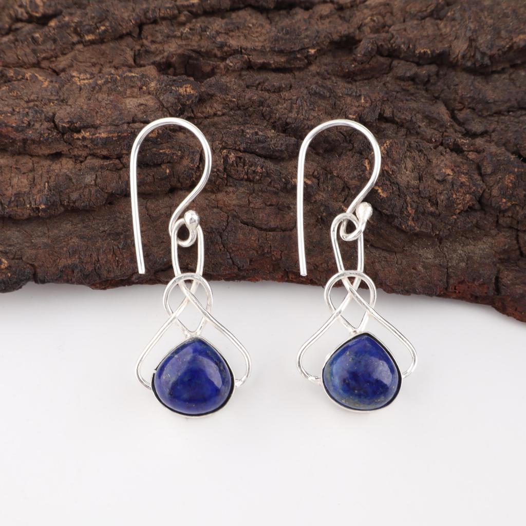Cercei Lapis Lazuli Bijuterii cu Pietre Prețioase Lucrate Manual, Cercei din Argint Sterling 925, Cercei Bijuterii cu Design Unic Cadou Pentru Femei