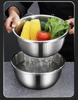 German Stainless Steel Bowl Set for Vegetable Washing, Egg Beating, Dough Kneading, and Cooking - Free Shipping