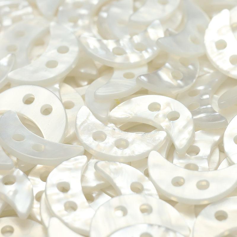 

Two-Hole Moon Imitation Shell Resin Button Children S Shirt Sweater Clothing Button Simple Coat Coat Button 1 #[43x16.5mmQH #Two-hole moon imitation white]