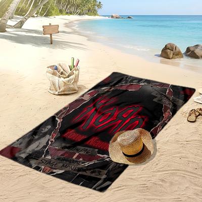 Korn Custom Beach Towel, Print Your Name Text Lightweight Absorbent Towel for Swimming Travel