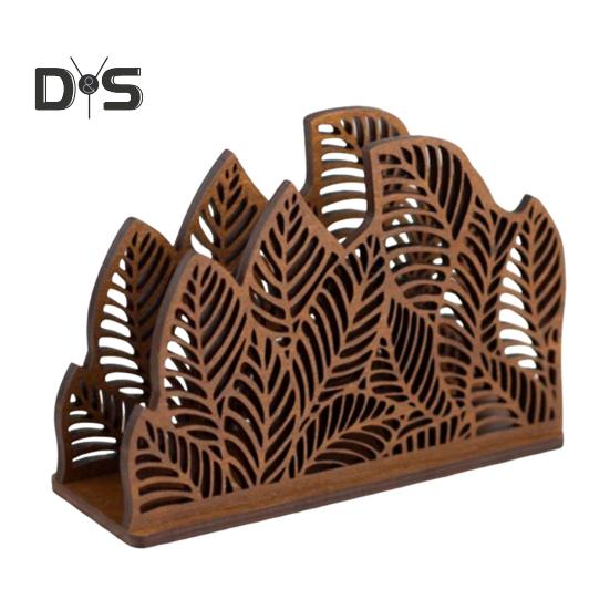 

Декоративная подставка для салфеток в форме листа, простая в установке, напольная, отдельно стоящая подставка для салфеток с устойчивым основанием темно-коричневого