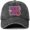 Womens Breast Cancer Awareness Distressed Washed Black Hat Faith Hope Love Pink Ribbon Baseball Cap Classic Cotton