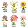 Creative Plant Flower Building Blocks For Children Diy Puzzle Toy Gift For Valentine's Day Sunflower Style