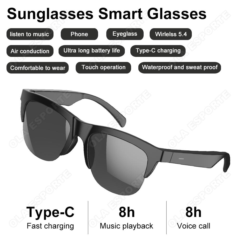 New Smart Glasses V5.3 Bluetooth Call High Quality Headphones Outdoor Sports Sunglasses Anti-touch UV Music Player for Men Women