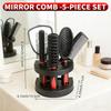 5-in-1 Mirror & Comb Set with Base - Portable Home Hair Styling Tools for Men Women Grooming