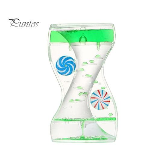 Beruhigendes Blasen-Timer-Spielzeug Flüssige Bewegungsblase Drehende Räder Stressabbau Buntes Öl-Tropf-Sanduhr Fidget Zuhause Büro Schreibtischdekoration Kinder