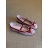 Sheepskin Version~ Round Head Inner Height Increase Bow Single Shoes Women's Flat Ballet Shoes with Mary Jane Shoes