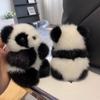 Piccola Bambola Peluche Panda Ornamenti per Borsa da Donna Pelliccia Sintetica di Visone Carina Portachiavi Panda per Auto Portachiavi Orso Carino per Auto Regalo alla Moda